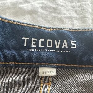 Tecovas Dark Blue Denim Jeans with Yellow Stitching